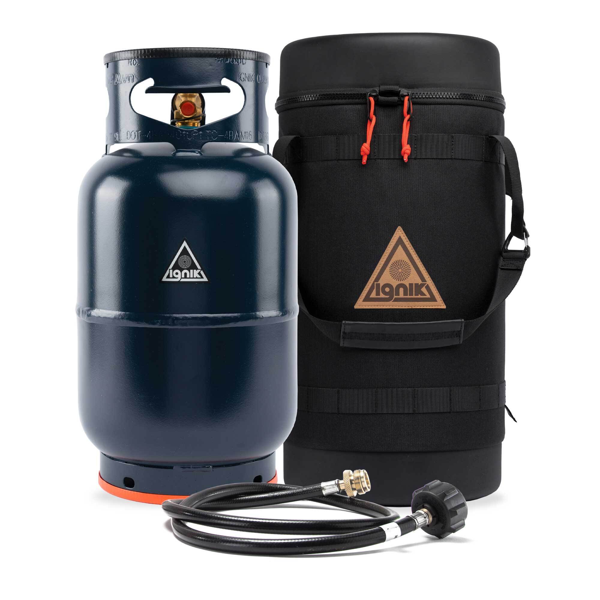 Ignik Outdoors Gas Growler Deluxe Kit — Blue Propane Tank, Black Carrying Case, Hose, Model# IGPRO-00825BK-S